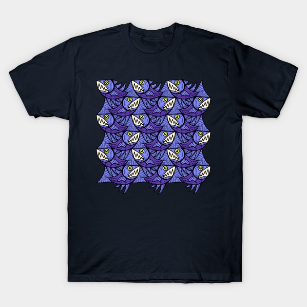 Escher fish pattern XI T-Shirt by Maxsomma